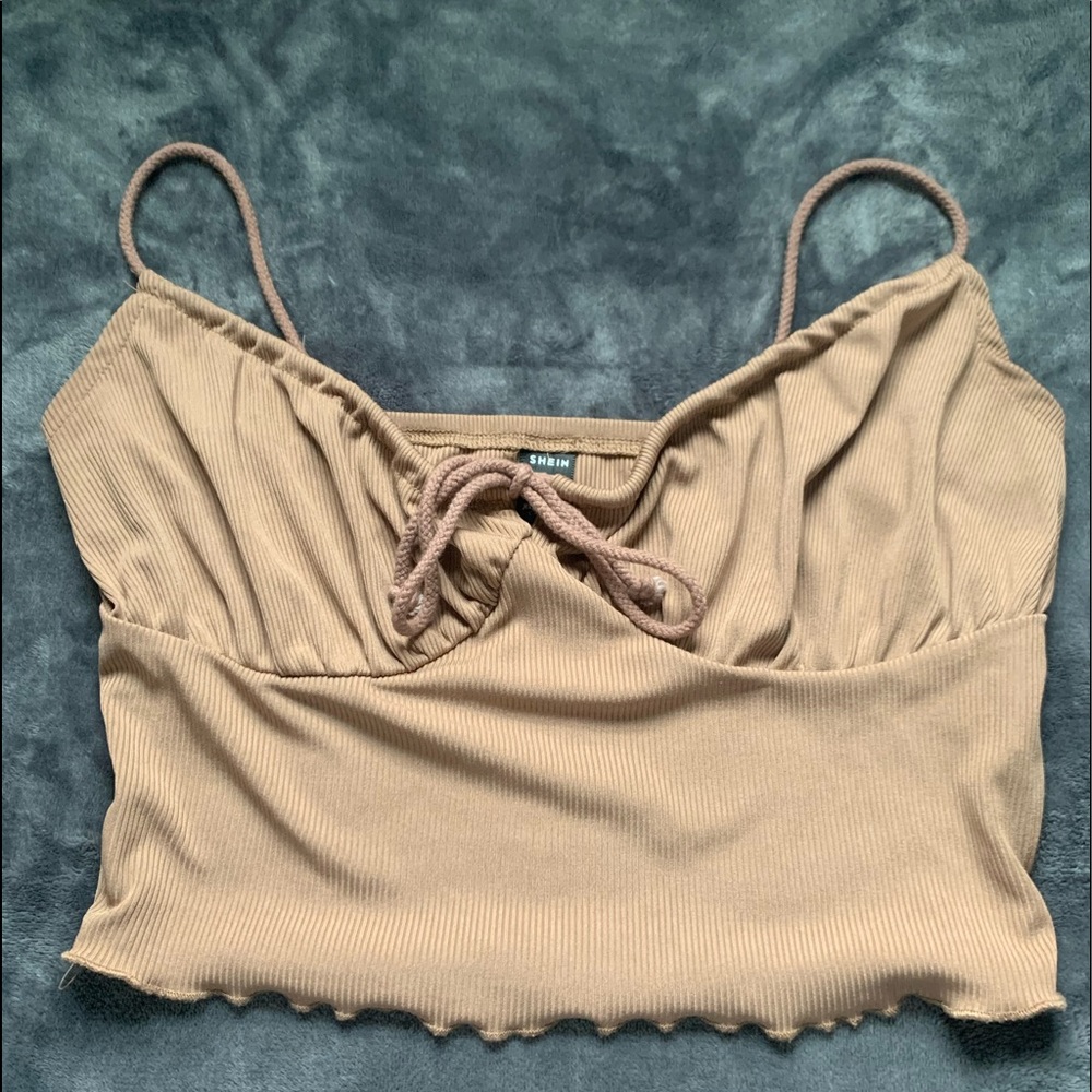 Tie Front Ruched Bust Cami Top
